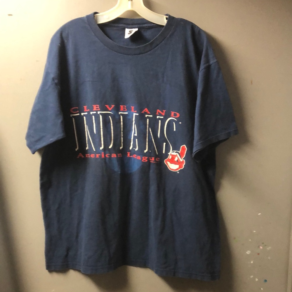 Vintage Cleveland Indians Starter T shirt, Sz L, Hidden Cheif Wahoo,
